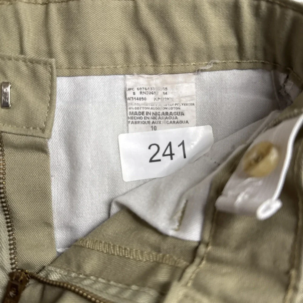 Dickies Pants Boys 10 Khaki Classic Fit Flat Front Straight School Uniform Adjus